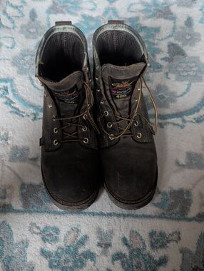 Carhartt Black Work Boots - Lace-Up Rugged Style